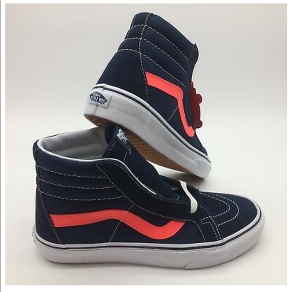 Vans Shoes - Vans Unisex Sk8-Hi Reissue Neon Leather Dress Blue